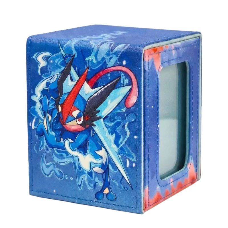 

PTCG Greninja Window-type Design Large Capacity Card Box Magnetic Leather OPCG DTCG TCG WS UA Game Collection Card Storage Box