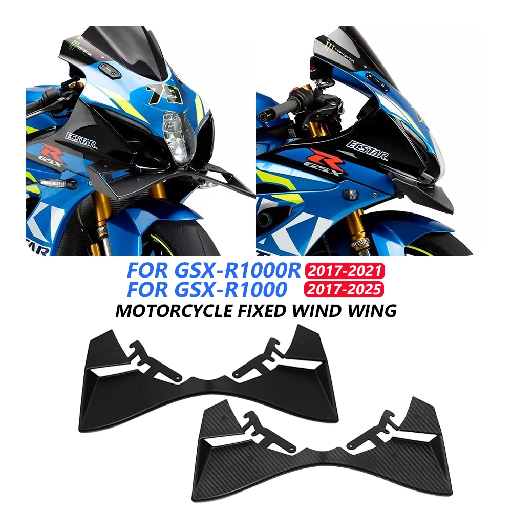 For GSXR1000R 2017-2021 GSX-R1000 2017-2025 GSX R1000 R1000R Motorbike Front Fairing Spoilers Downforce Wing Airflow Deflector