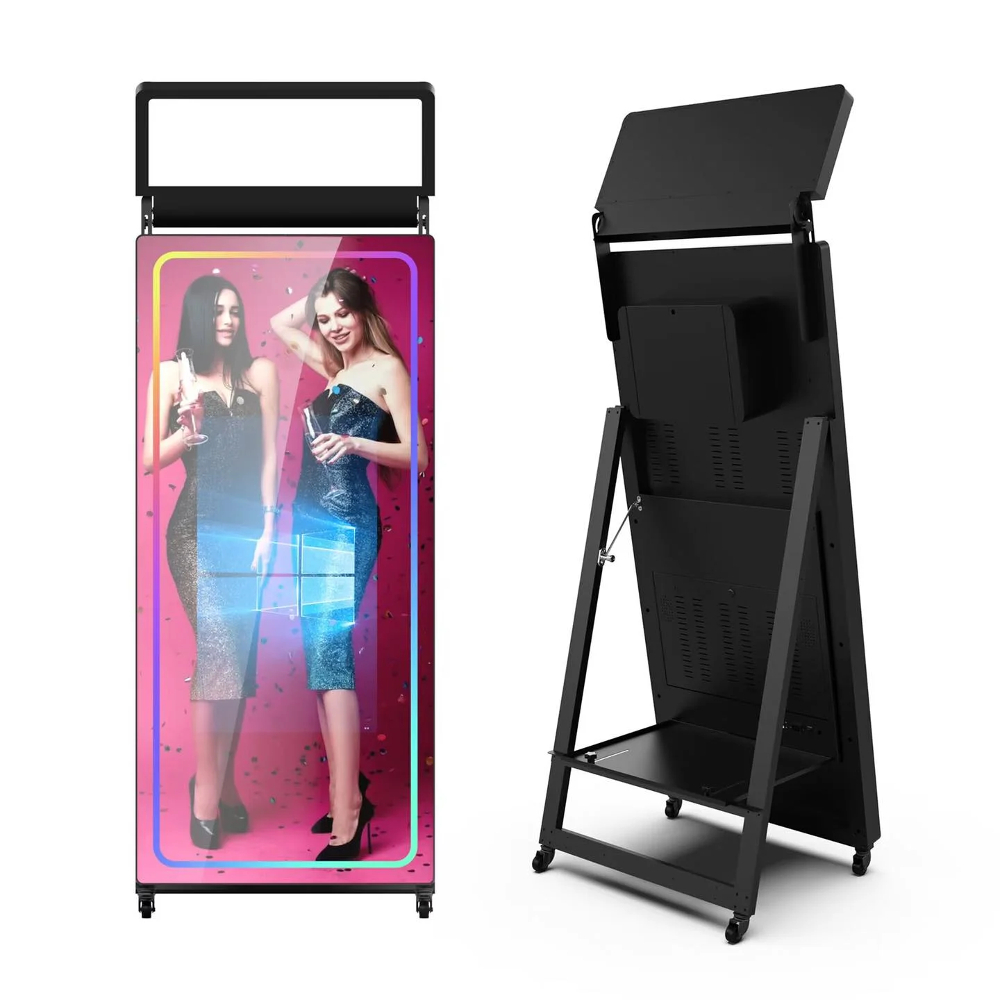 New 70 Inch Mirror Photo Booth 32 Inch Touch Screen Selfie Portable Photobooth For Wedding Party Activity Photo Booth Machine