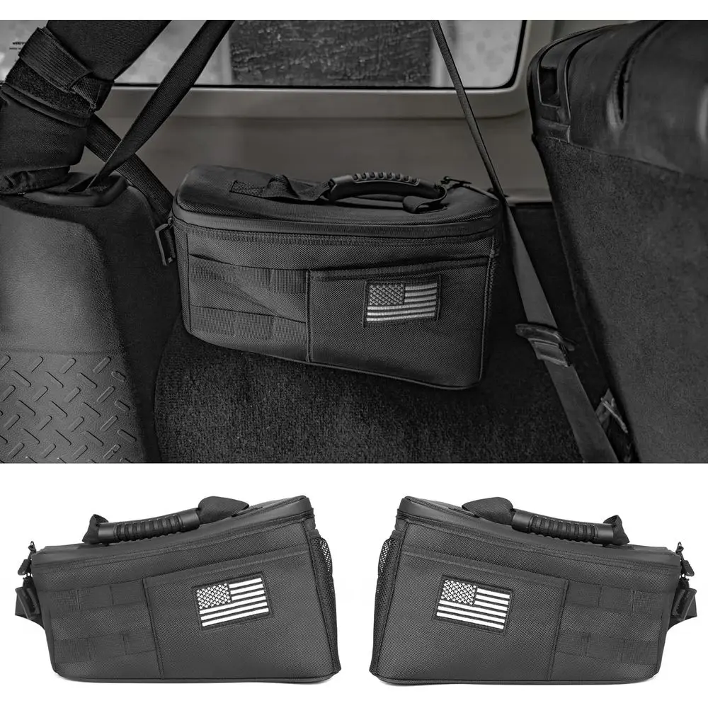 

Сумки-органайзеры для дверей, совместимые с JK TJ LJ 2007-2017, 4-дверные сумки для хранения, органайзер для багажника, аксессуары для салона (2 шт.)