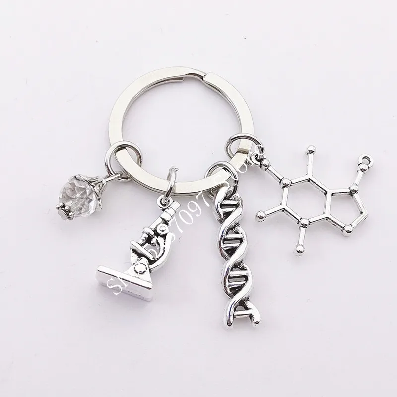 NEW Science Jewelry Microscopes DNA Doctor Pendants Neuron Key Chains Anatomy Neurology Biology Key Ring Gift