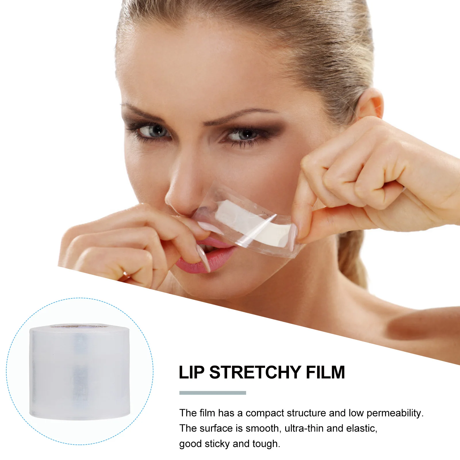 

3 Rolls Plastic Film Lip Mask Paper Disposable Protection Tool Transparent Tape Lightweight Portable Makeup Accessories Office