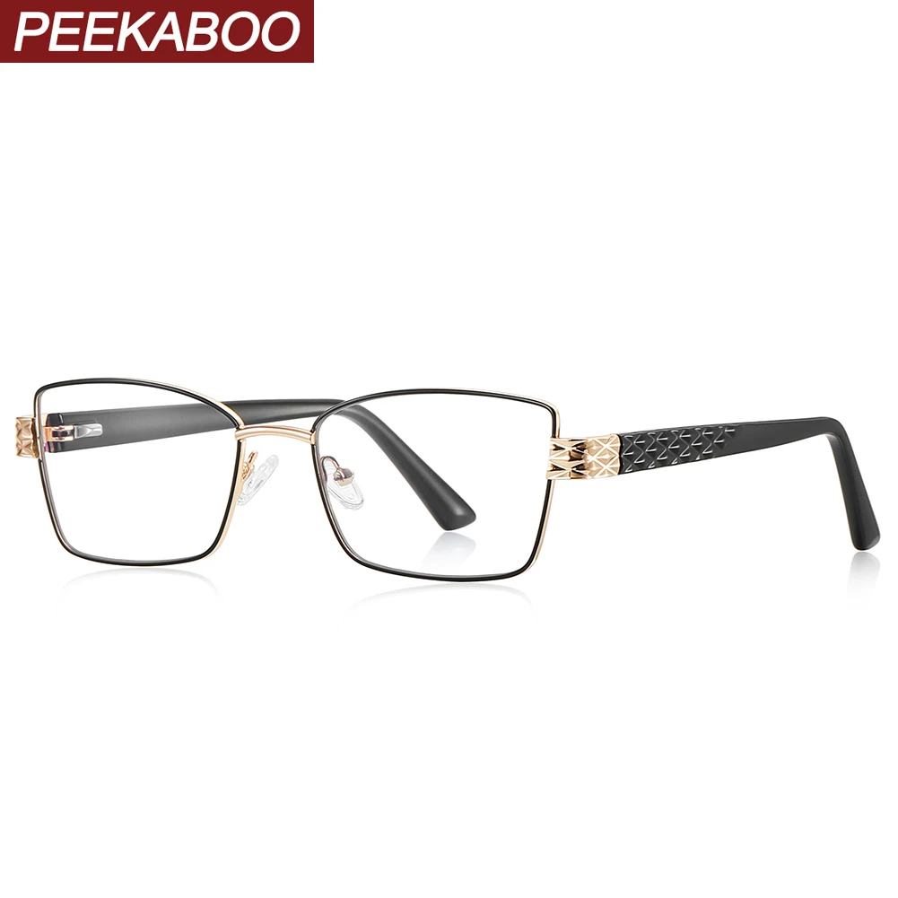 

Peekaboo men square glasses anti blue light clear lens fashion eyeglasses women cat eye gold leopard unisex metal frame