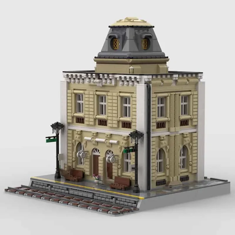 Street View Model MOC Building Modern Multifunctional Railway Station Modular Technology Gift Holiday Assemble Children Toy Suit