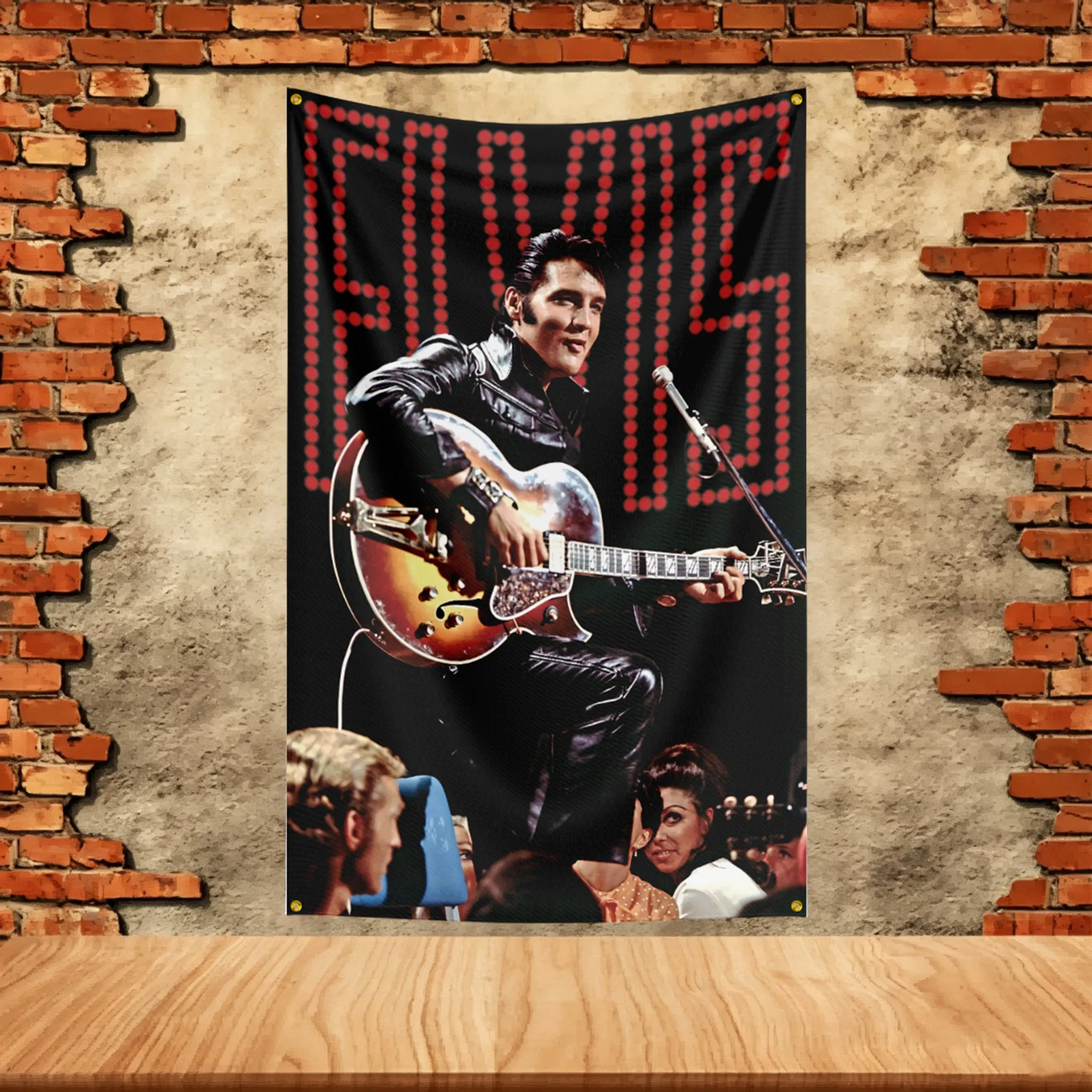 Music Band Flag  for Elvis Fans Banner Custom any Image Garage Bedroom Living Room Dorm Wall Hanging Decor Tapestry
