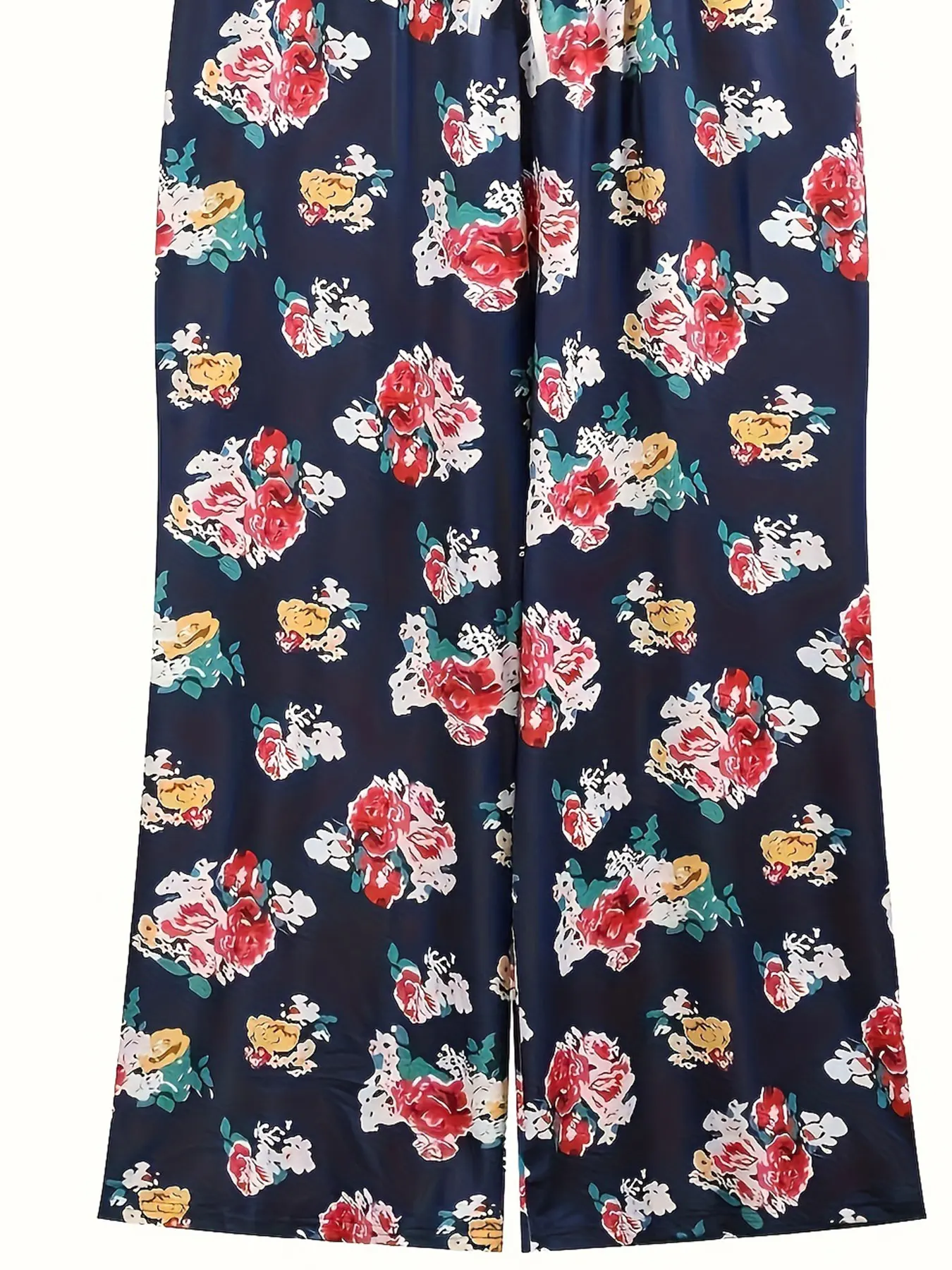 بنطال كاجوال نسائي كبير منسوج مطبوع