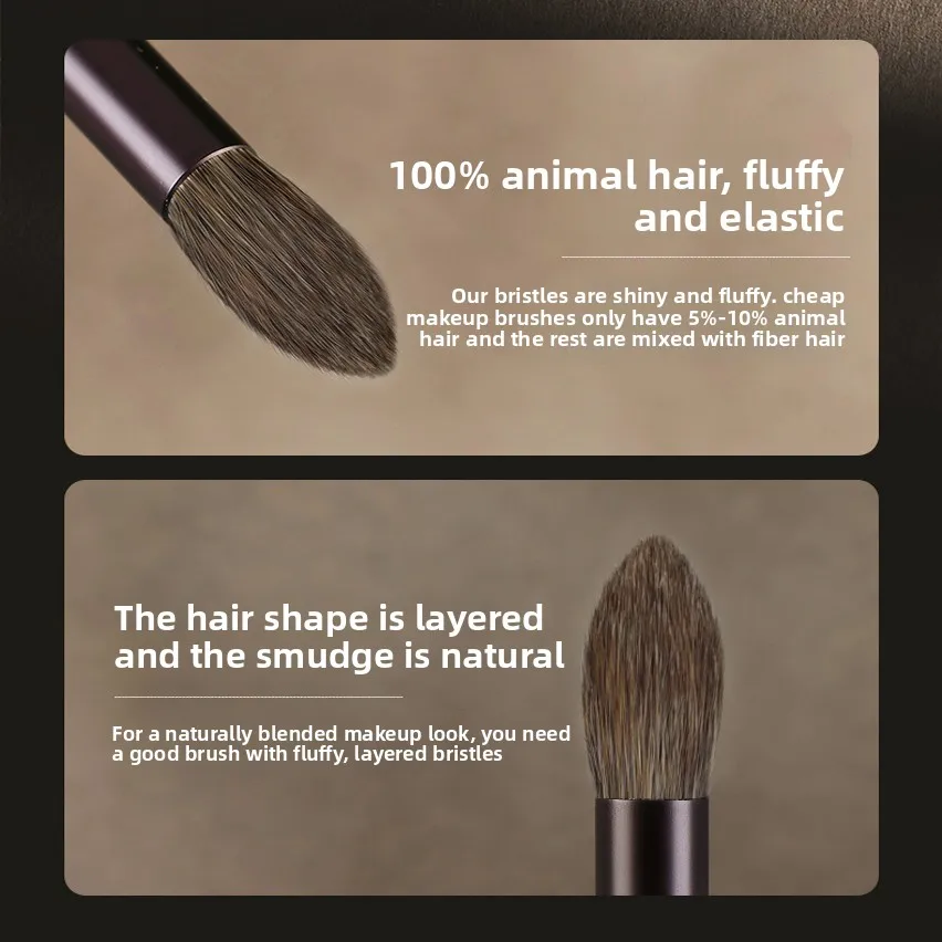 ENERGY 3pcs Eye Brush Set with Animal Hair for Eyeshadow Eyebrow Detailing