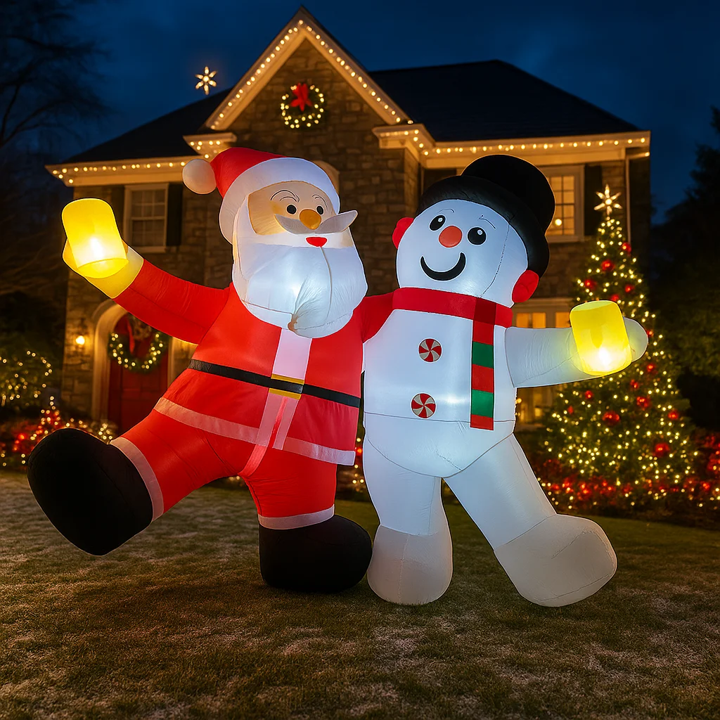 1.8M/5.9FT Opblaasbare Kerstman en Sneeuwpop Lichten LED Home Decoraties Speelgoed Yard Xmas Vakantie Benodigdheden Outdoor Gazon Decor