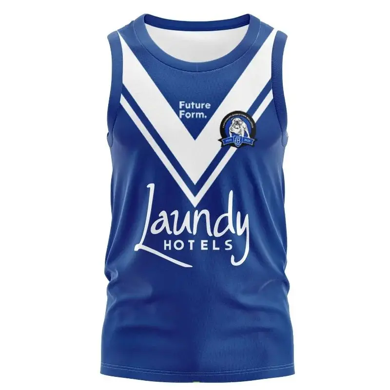 Summer New Canterbury-Bankstown Bulldogs Rugby Jersey Vest Sports Men and Women Breathable Causal Training Top Family Kids Tees