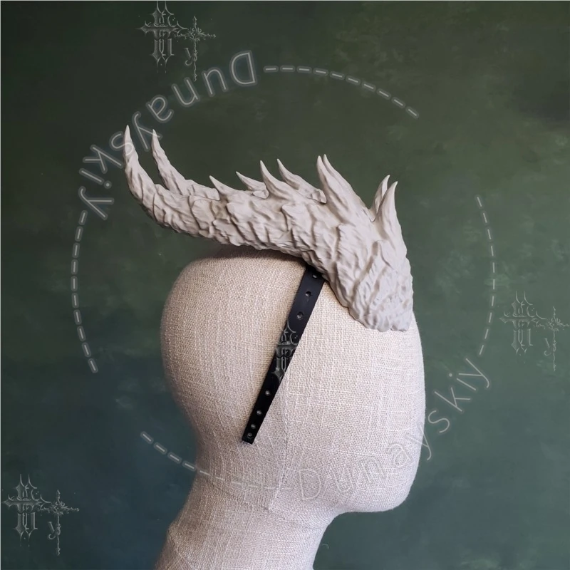 Demon Horns Headwear Accessories For DND Dragon Horns Cosplay Headband Spiky Fantasy Halloween Party Anime Roleplay Costume Cos view 4