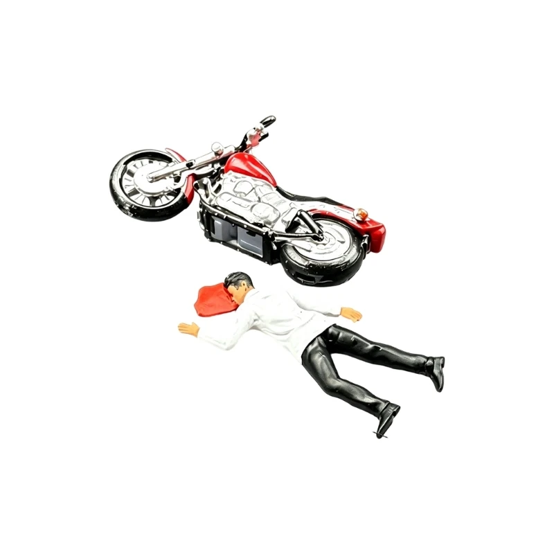 Accident Emergency Scene Figure Model 1:64 Hand Painted Miniature Figurine Hospital Theme Micro Figurine with Detailed JOMD