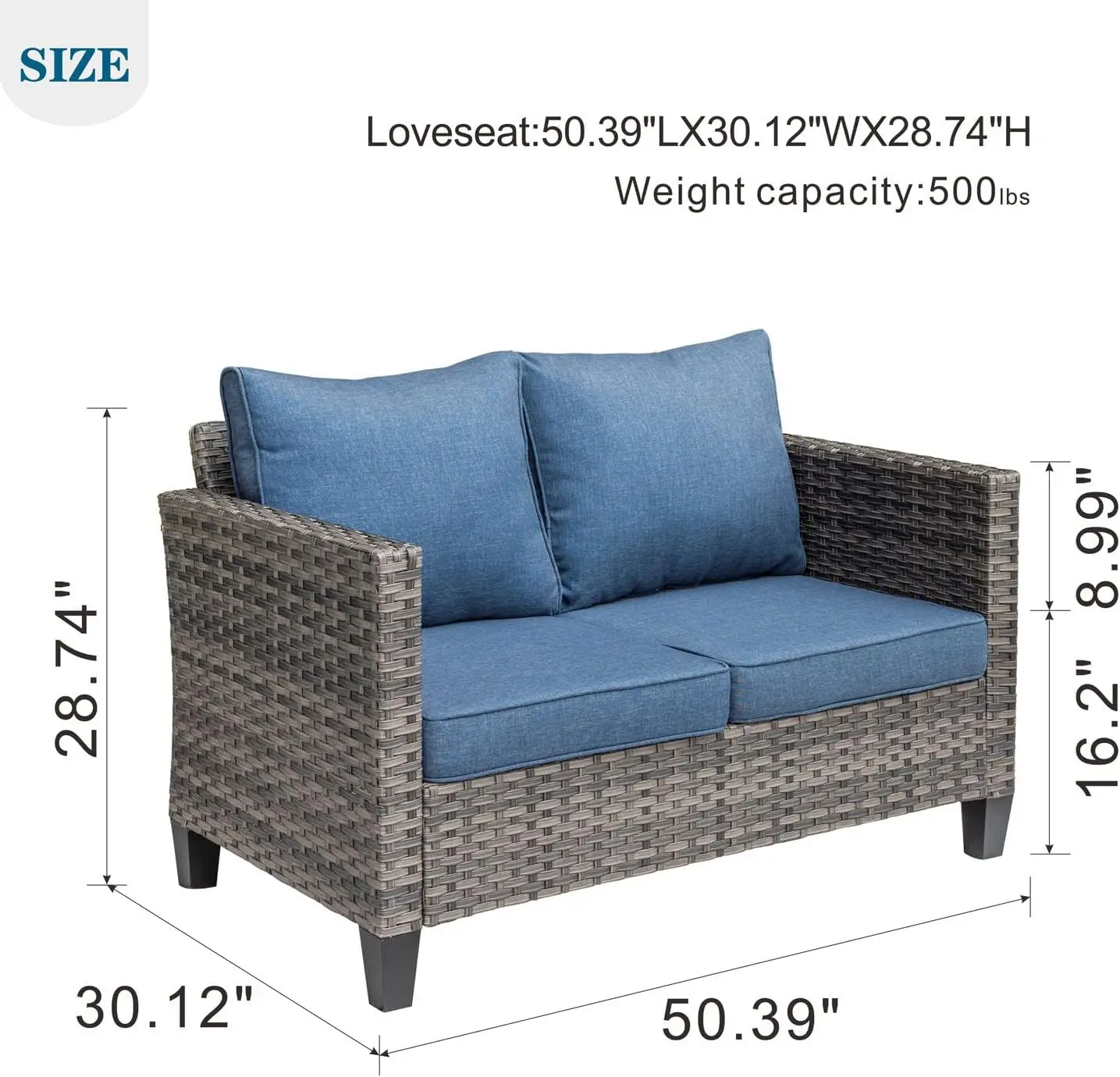 Terrasbank Voor Alle Weersomstandigheden Buiten Meubilair Loveseat Bank Hoge Rug Rieten Rotan Loveseat Bank Voor Tuin Achtertuin Veranda