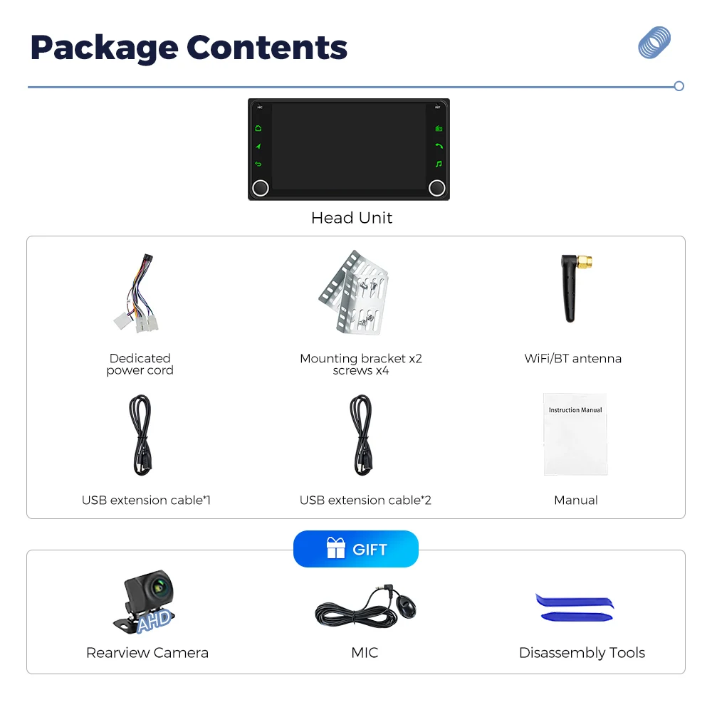 MEKEDE 7'' 2Din Linux System Wireless Carplay Car Multimedia Player MP5 For Toyota Vios Crown Camry Hiace Previa Corolla Rav 4
