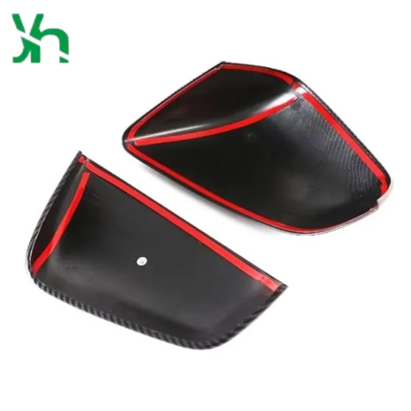 غطاء مرآة جانبية غطاء مرآة الرؤية الخلفية من ألياف الكربون الحقيقية مناسب لطراز تسلا S-2021-2023 ملحقات غطاء مرآة خارجي