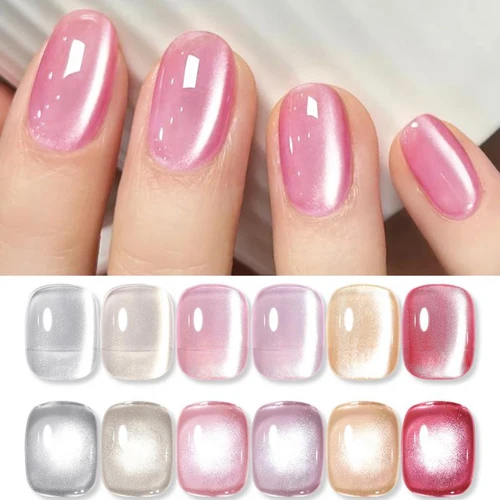 Imagen 2 del producto BORN PRETTY 10ml Rosa brillo gato Gel magnético esmalte de uñas cuentas de vidrio Color cristal semipermanente remojo Gel manicura