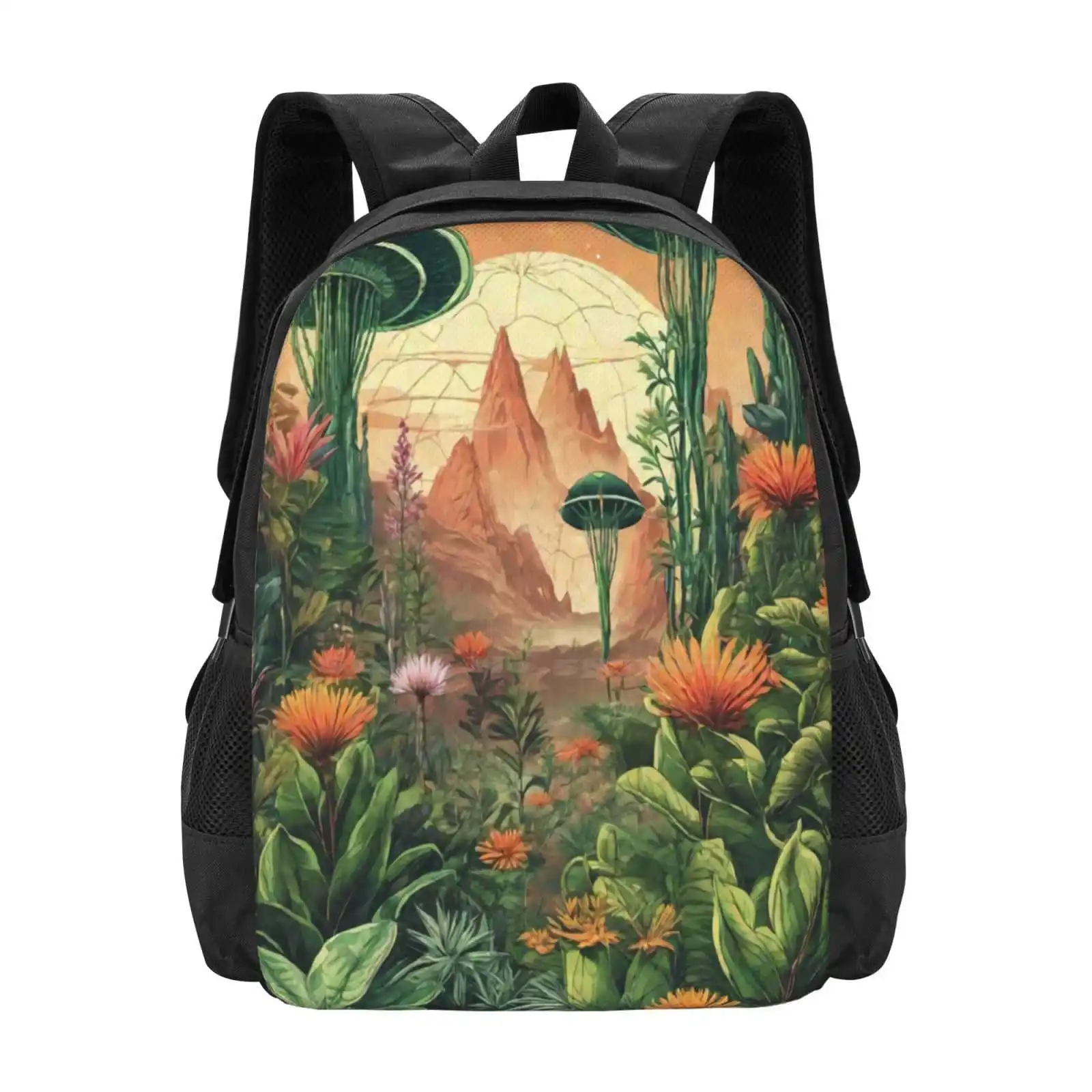 

Terraformed Botanicals Hot Sale Schoolbag Backpack Fashion Bags Alien Terraform Botanicals Plants Ai Art Ai Generated Stable