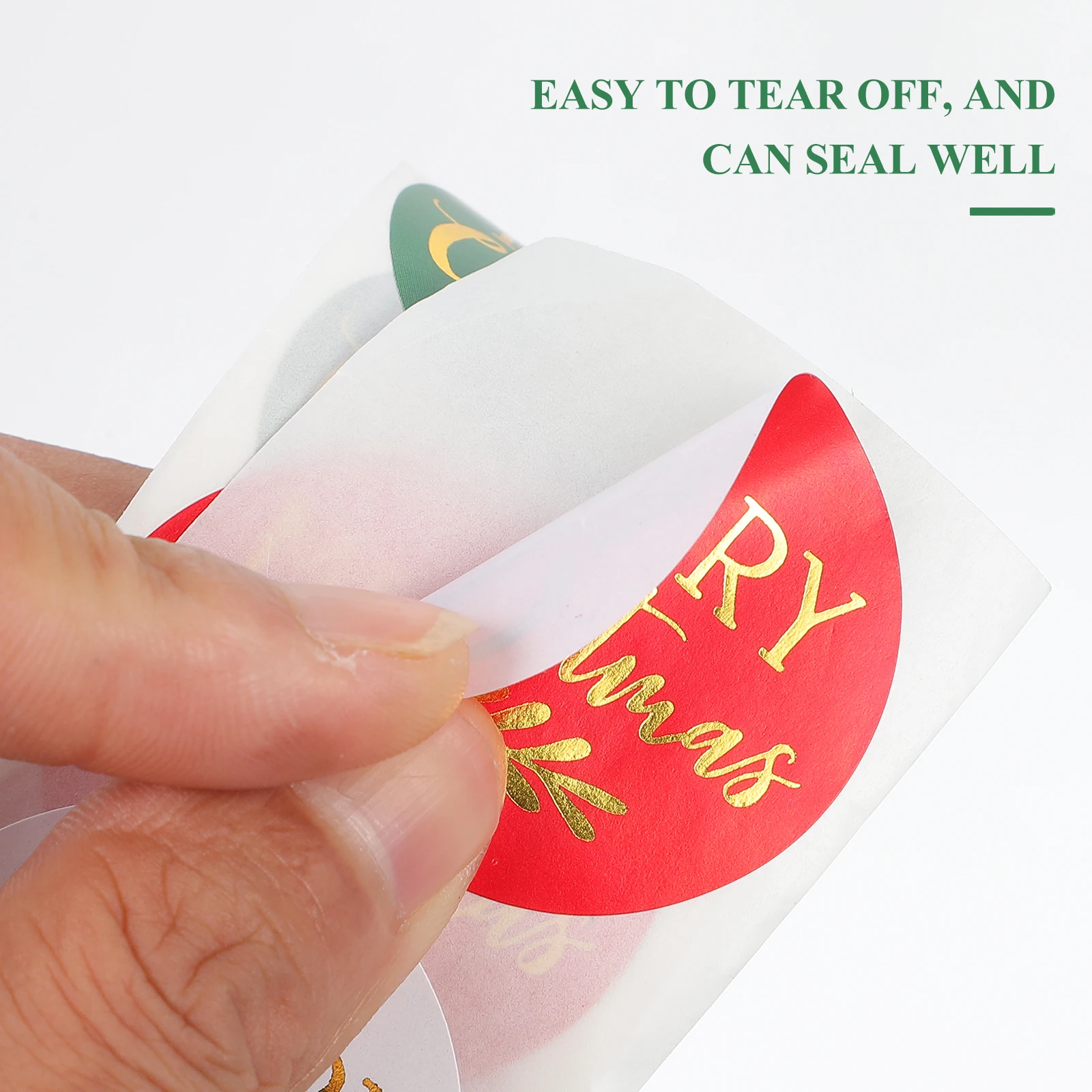 

Christmas Stickers Round Adhesive Present Labels Tags Seal Holiday Copper Plate