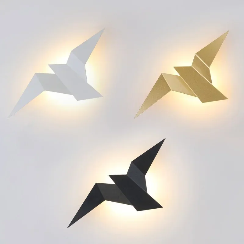 Modern Led Wall Lamp Nordic Iron Bird Wall Lamps For Living Room Bedroom Home Decor Stairs Light Bedside Wall Light Fixtures