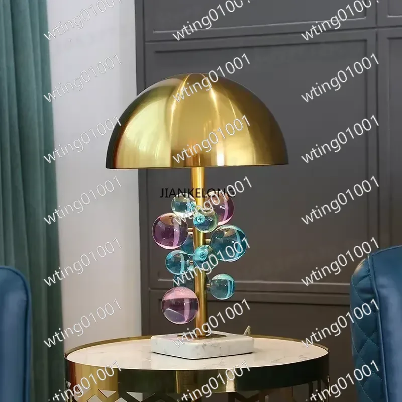 for Light Luxury Creative Crystal Table Lamp Colorful Transparent Bedroom Study Postmodern Room Decor