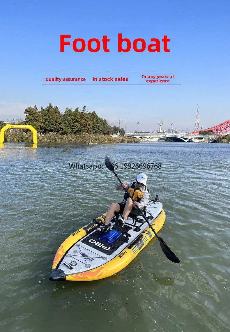 

Flap Pedal Drive Fishing Kayak Inflatable Sup Isup Stand Up Paddle Board Single Angler Pedalboard 4M 1 River Rivers Backrest Man