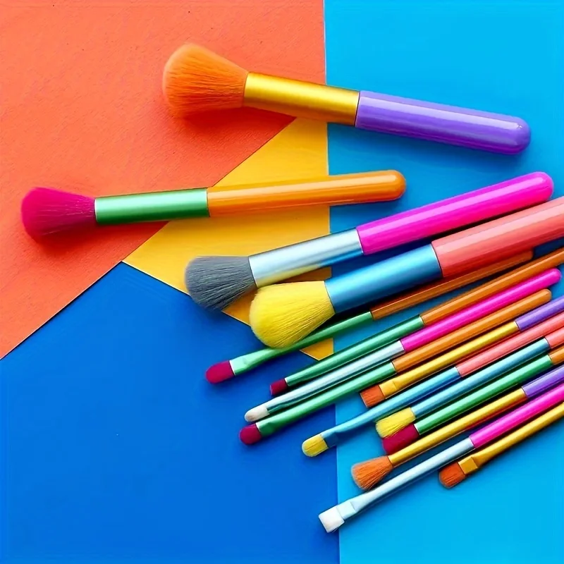 15 stuks make-up kwasten professionele poeder foundation oogschaduw mengborstels kleurrijke make-up kwastenset blozen borstel cadeau