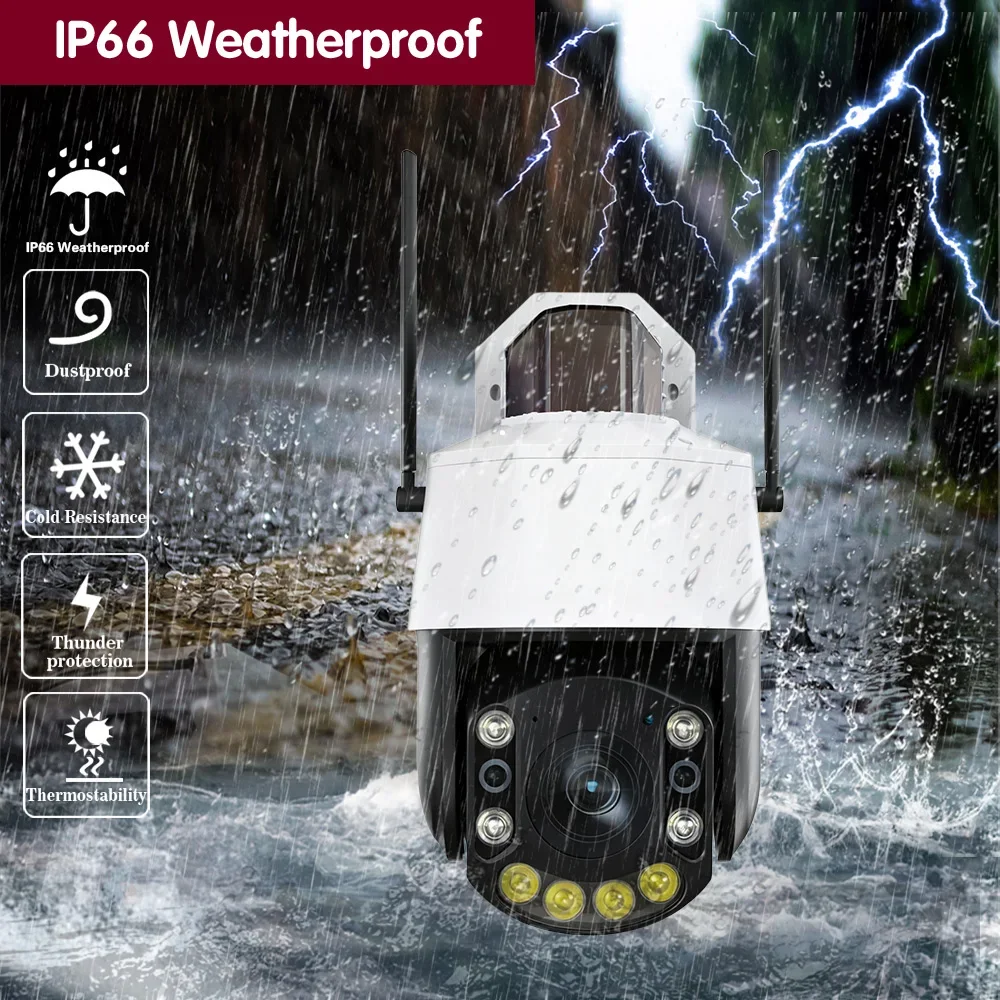 ICsee Wifi 30倍/50倍ズーム 5MP PTZ IP防犯カメラ 屋外 双方向音声 ワイヤレス 人体検知 CCTVビデオ監視カメラ