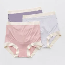 Culotte en pur coton pour femme enceinte, grande taille, support auditif élevé, ventre pendant la grossesse, sans trace