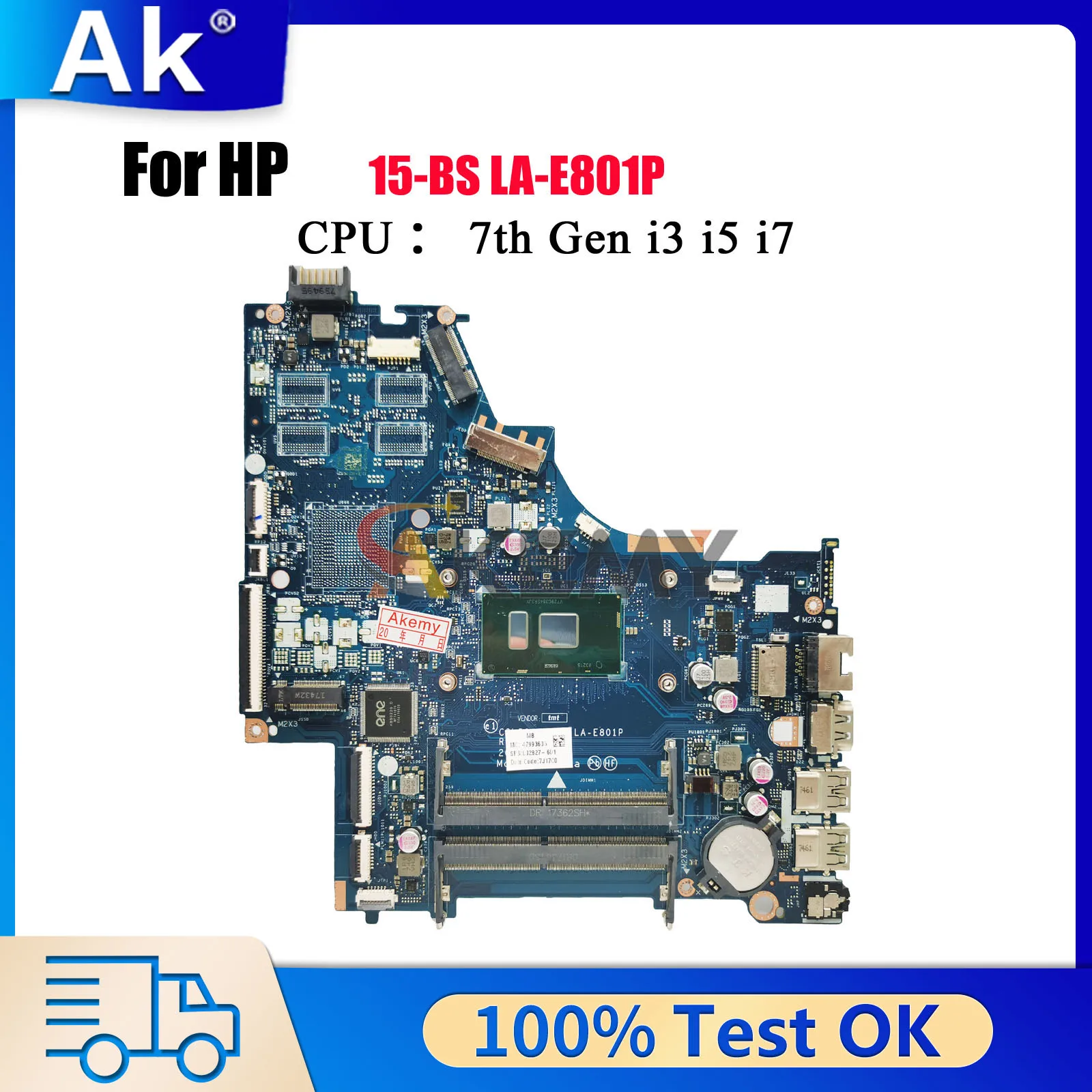 

LA-E801P Laptop Motherboard For HP Pavilion 15-BS 250 G6 With i3 i5 i7 7th CPU UMA 924751-001 924751-601 100% Fully Tested