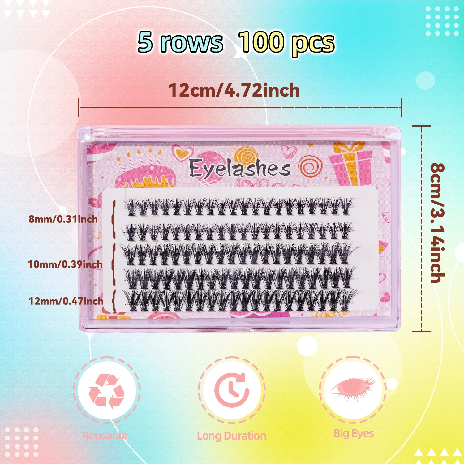 Ciglia naturali MIX Cluster per ciglia Estensioni ciglia sottili 8-12MM Estensioni ciglia individuali Fai da te a casa