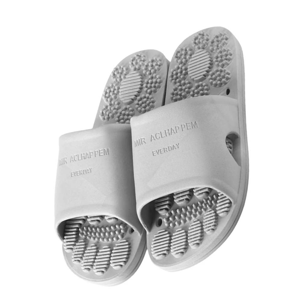 

Massage Slippers Bath Anti Slip Grey 40 41 Size Bedroom Bathroom Acupoint Pedicure Comfortable Ladies Mens