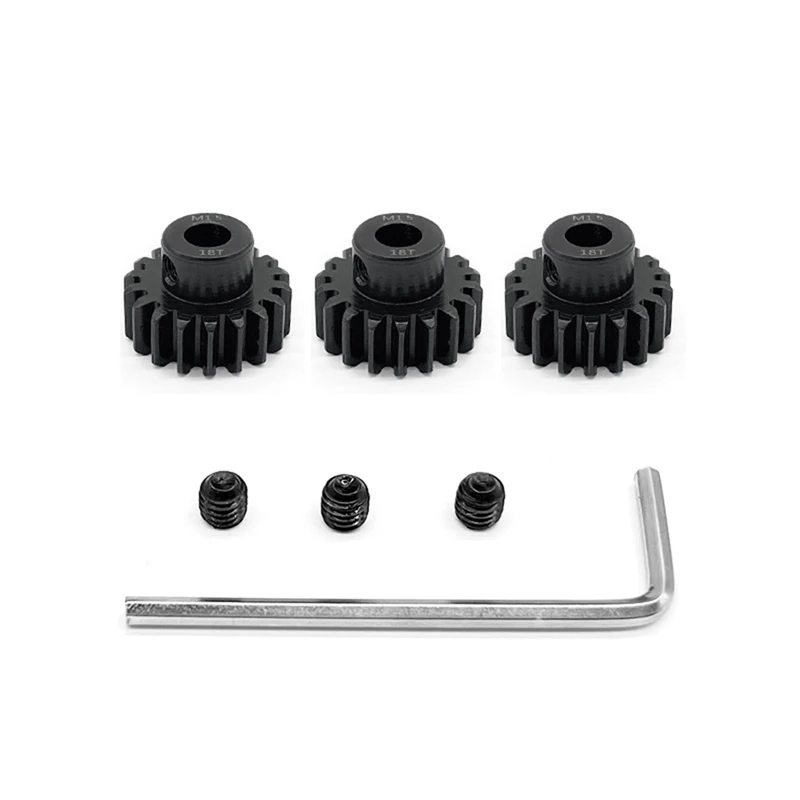 Remote Control Car Gear M1.5 Modulus 8.0 Inner Hole Chrome Steel 11-30T Motor Gear 3 Sets Including M5 Machine Meter