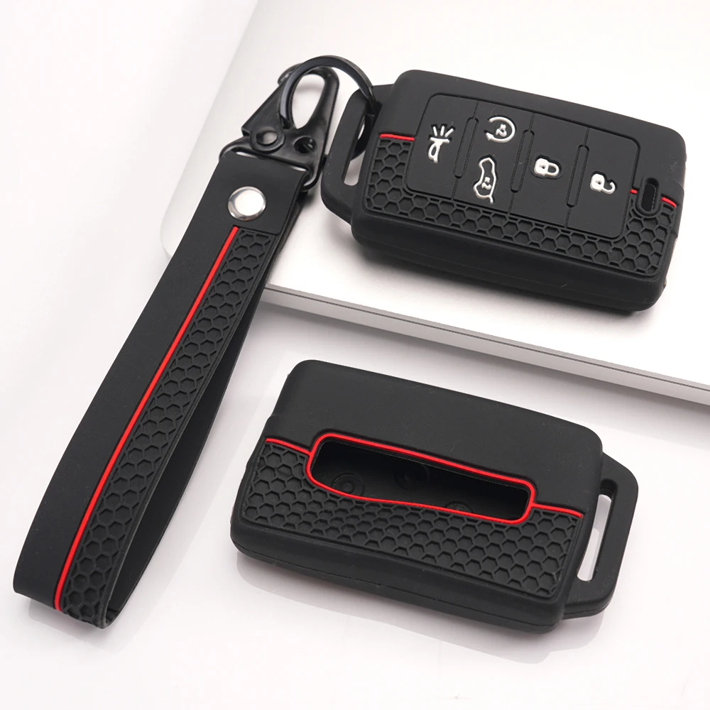 Soft Key Holder With Wrist Strap For Jeep Grand Cherokee Wrangler Compass Patriot Cherokee Renegade Commander Gladiator Liberty