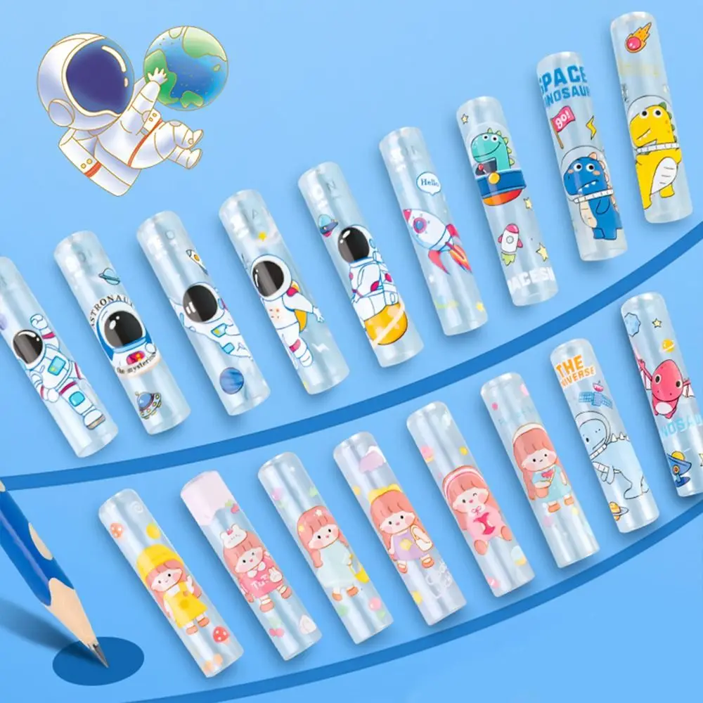 Pencil Protective Cover Pen Pencil Caps Stationery Grip Multi-pattern Pencil Extender Pencil Protector Pen Topper Covers School