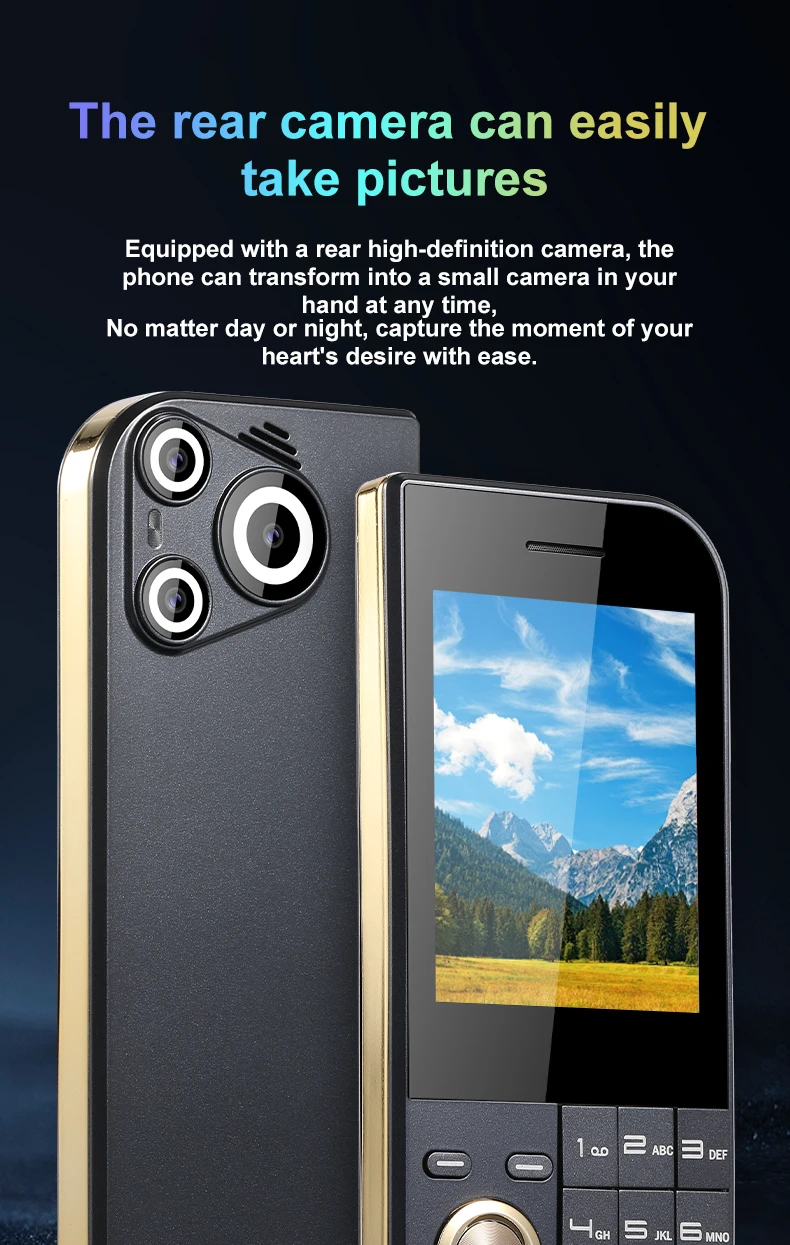 Ultra Slim Mini Size Cute Pocket Mobile Phone Big Screen Triple SIM SOS Call Speed Dial Large Button New Disign Elderly Phone