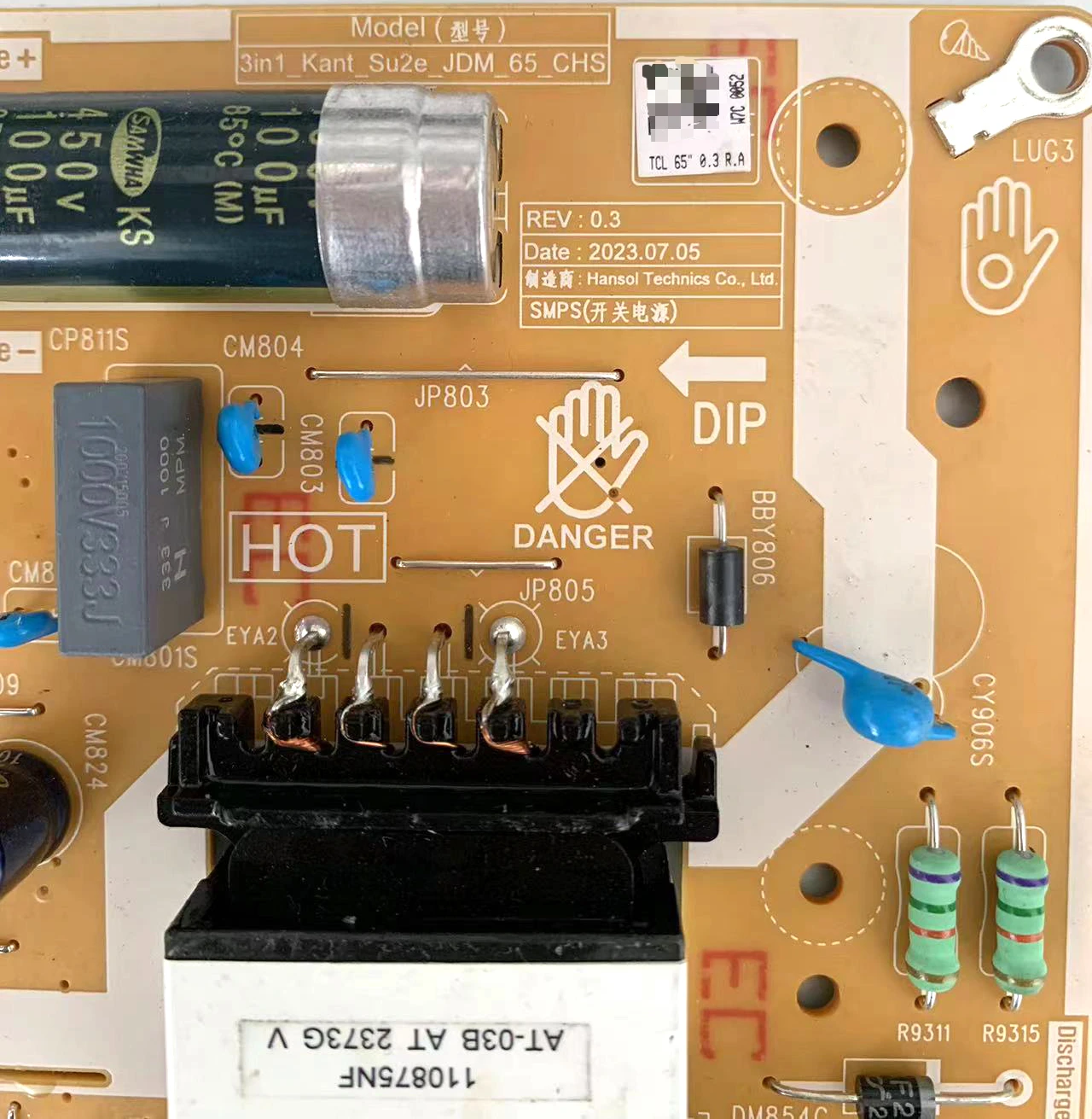 Original Genuine 3in1_Kant_Su2e_JDM_65_CHS Power Supply Board Has Been Tested Works Normality Suitable for 65“ 65