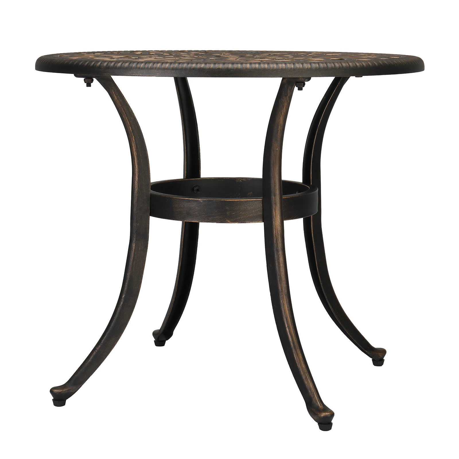 

23.6inch Phoenix Table Round Garden Cast Aluminum Table Bronze
