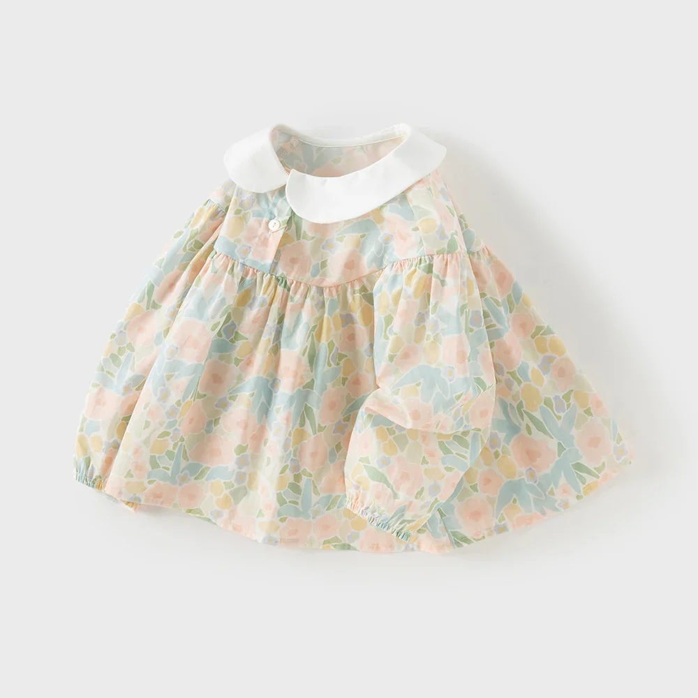 Dave Bella Children's Print Shirt Clothes New Girls Baby Blouse Cute Sweet Girls' Pure Cotton Shirt Tops Party Outdoor DB3252652