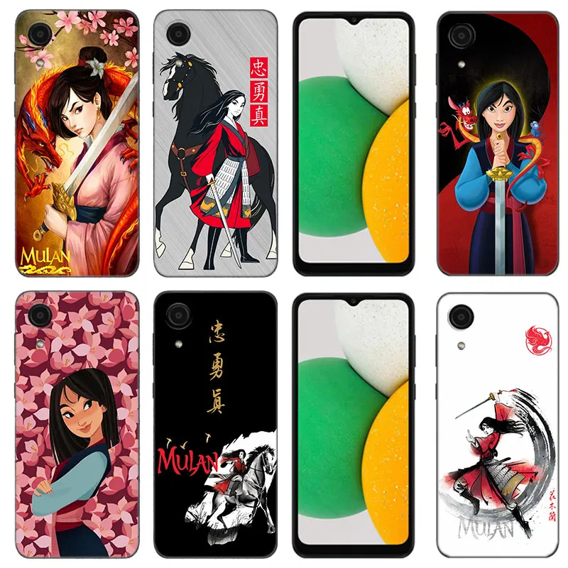 Funda de teléfono artística de dibujos animados Mulan para Samsung Galaxy A01 Core A04E A04S A05S M04 4G A02 A03 A10 M40 S A06 A10E M10 M11 M12 M22 M42