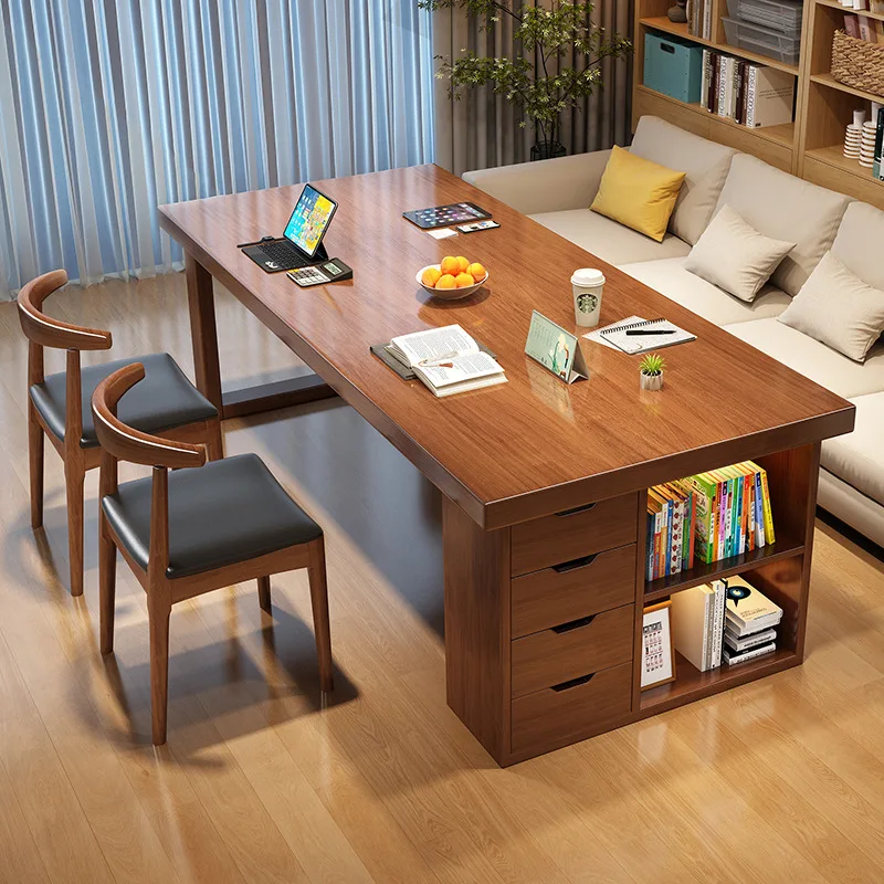 Go to the living room, solid wood large board table, household desk, simple learning and writing table, rectangular desk and din