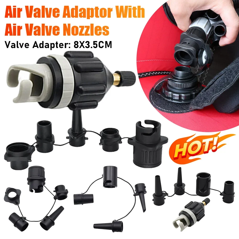 Air Valve Pump Connector With Air Valve Nozzles Pump Adaptor Inflatable Accessories Paddleboard Air Valve Adaptor Boat Accessory