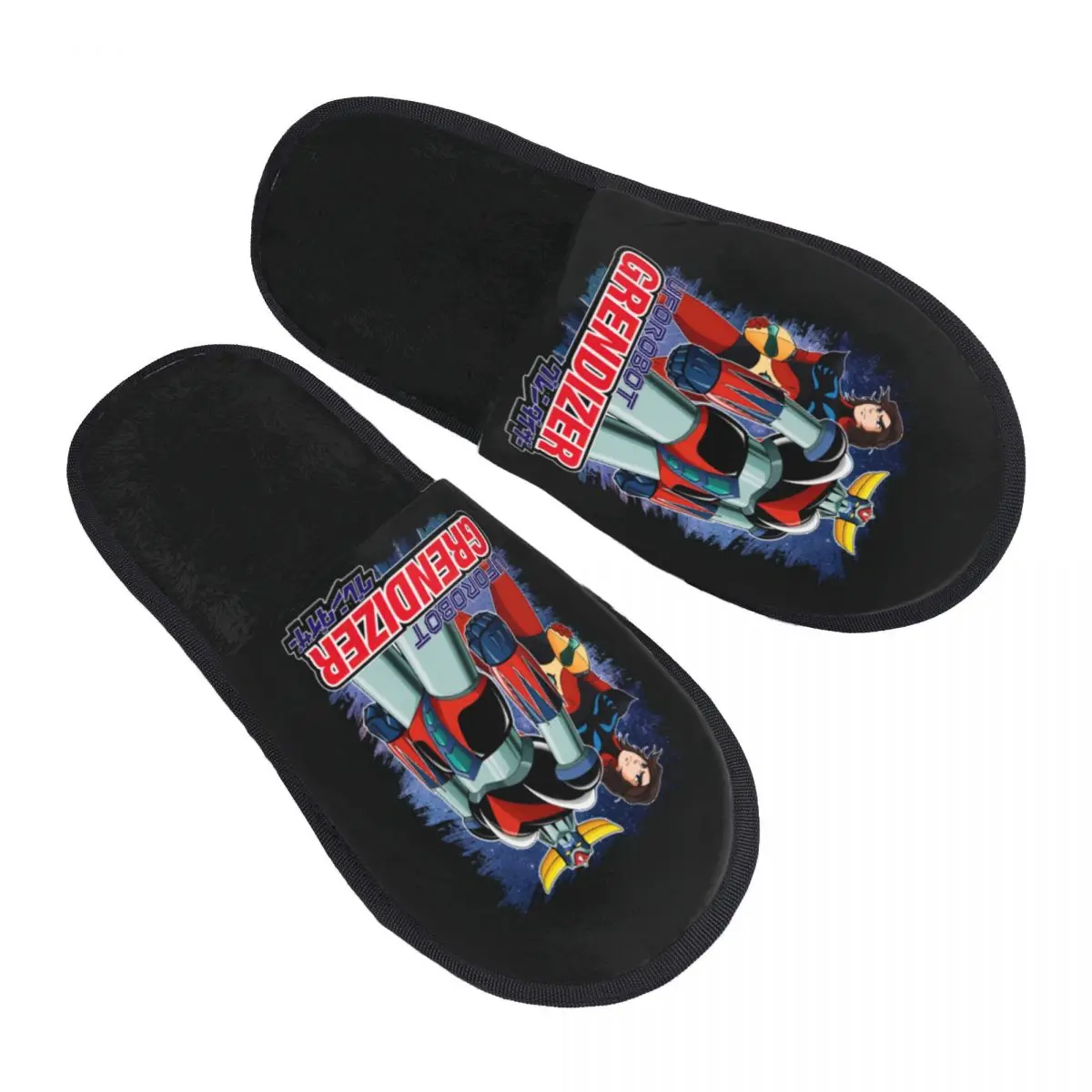 Custom Goldorak Grendizer Actarus Memory Foam Slippers Women Comfy Warm UFO Robot Goldrake House Slippers