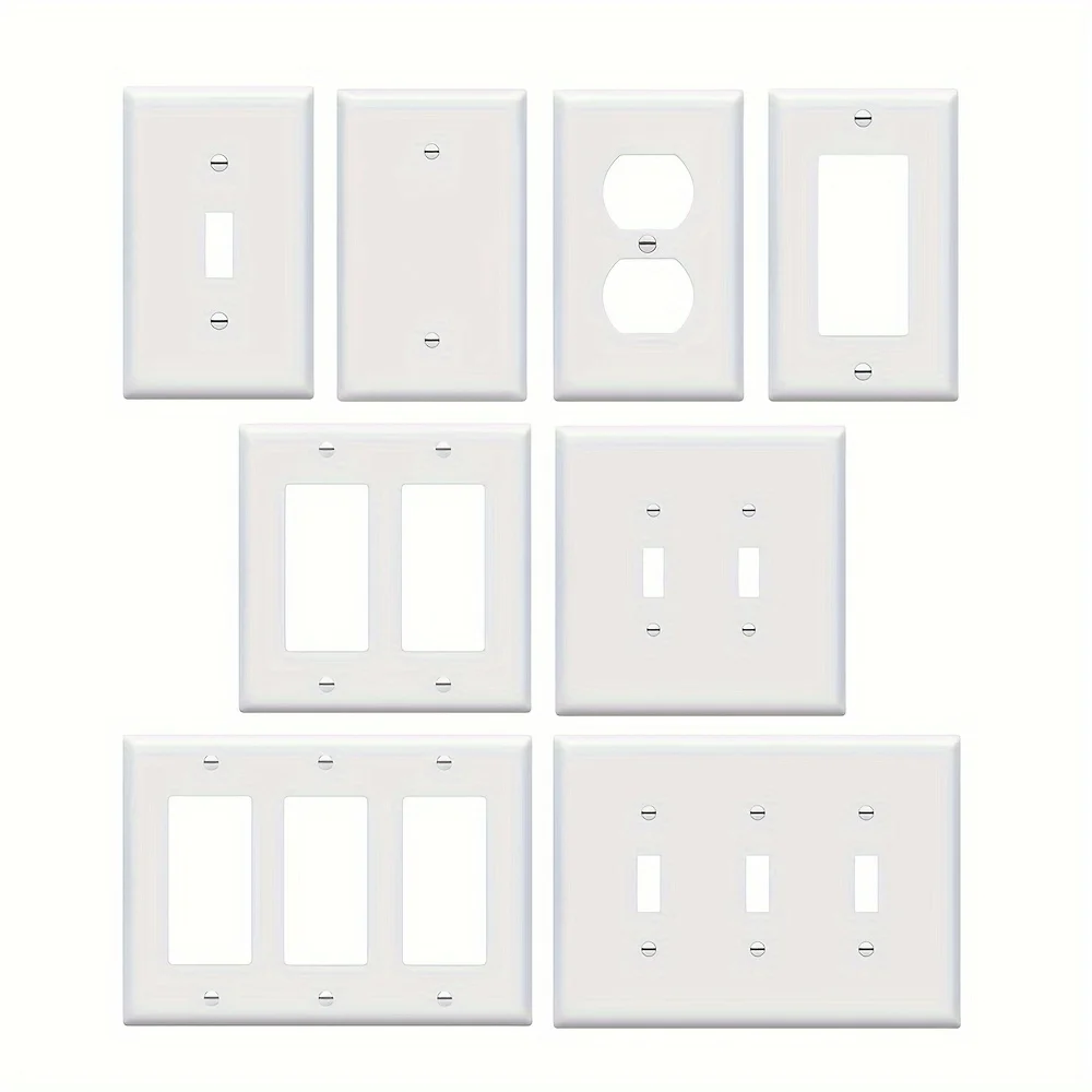1Pc wall lamp switch cover multi-style, pure white, wall lamp switch socket cover, bedroom accessories home decoration, sturdy a
