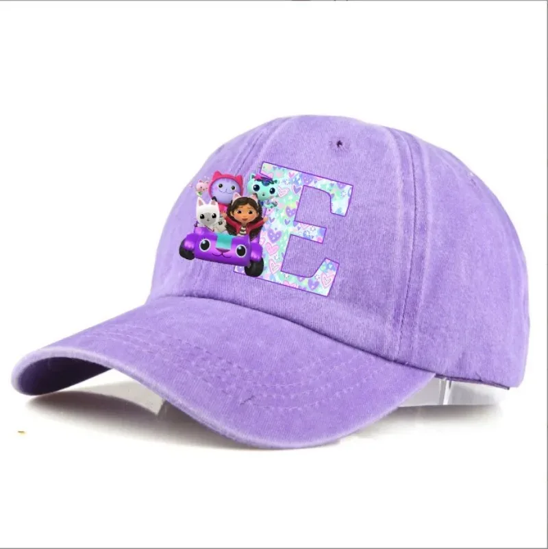 가비 돌하우스 성인용 빈티지 야구 모자 만화 애니메이션 알파벳 A-Z 프린트 선캡 여성 소녀 조절 가능한 패션 모자