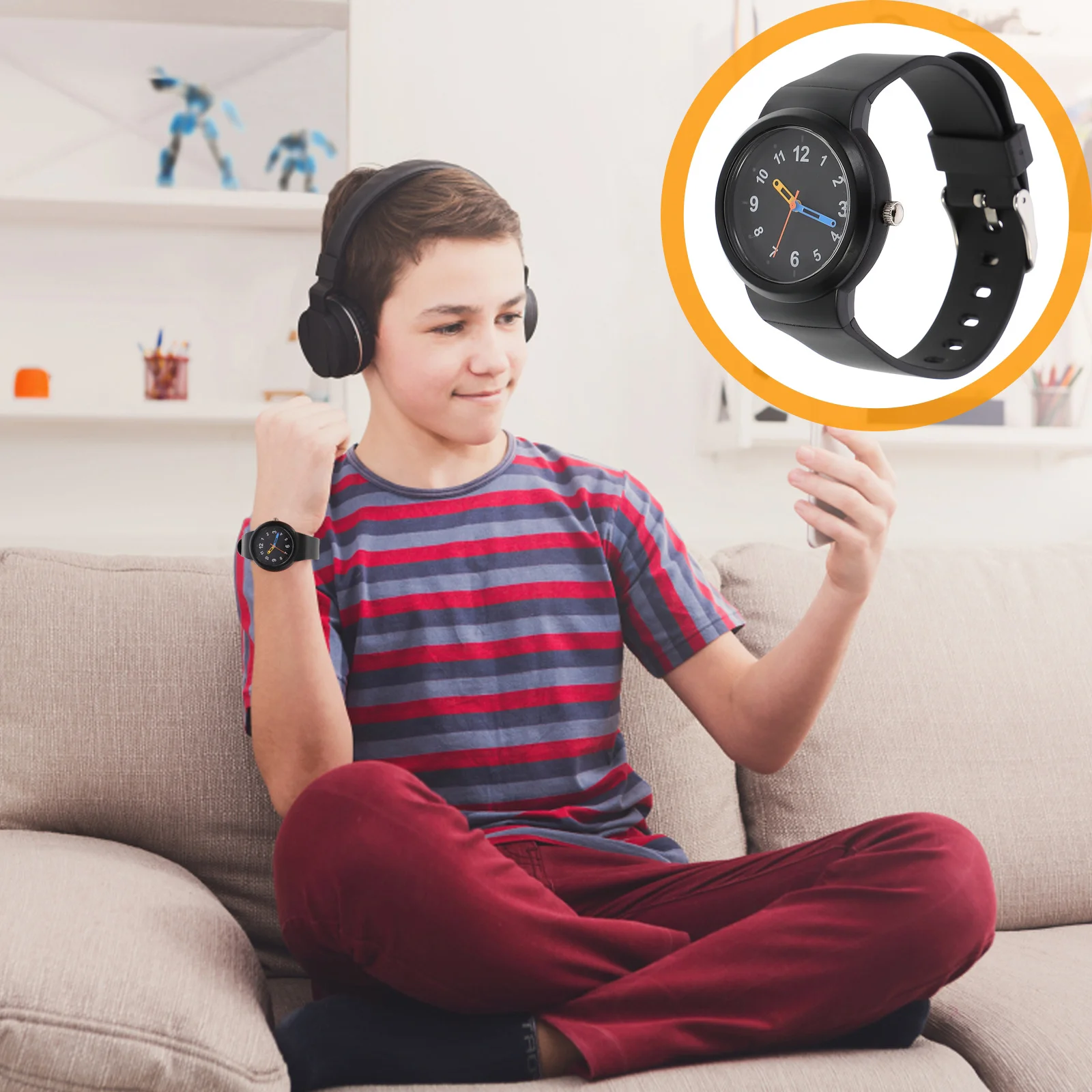 

1 шт. водонепроницаемые детские наручные часы прочные удобные стильные простые детские экзаменационные часы легкий яркий подарок