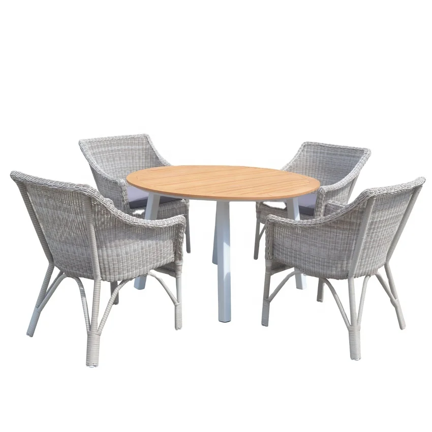 Outdoor Restaurant Arm Chair Aluminum Plastic Wood Yard Garden Chair For Dinning Table Outdoor Garden Furniture Sets