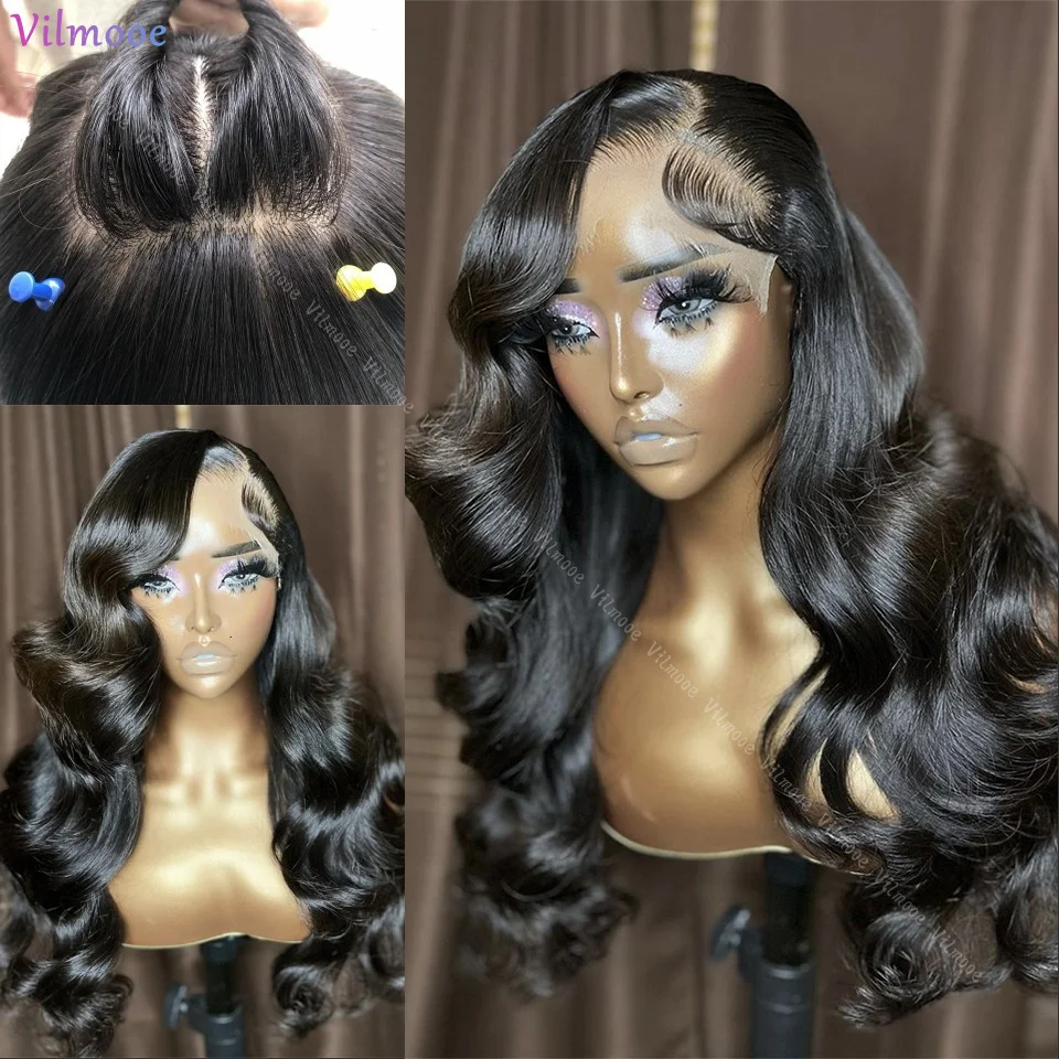 

Body Wave 5x5 Closure Human Hair Wigs Pre Plucked 180% Density Brazilian Wavy Silk Base Lace Front Wigs for Black Women Glueless