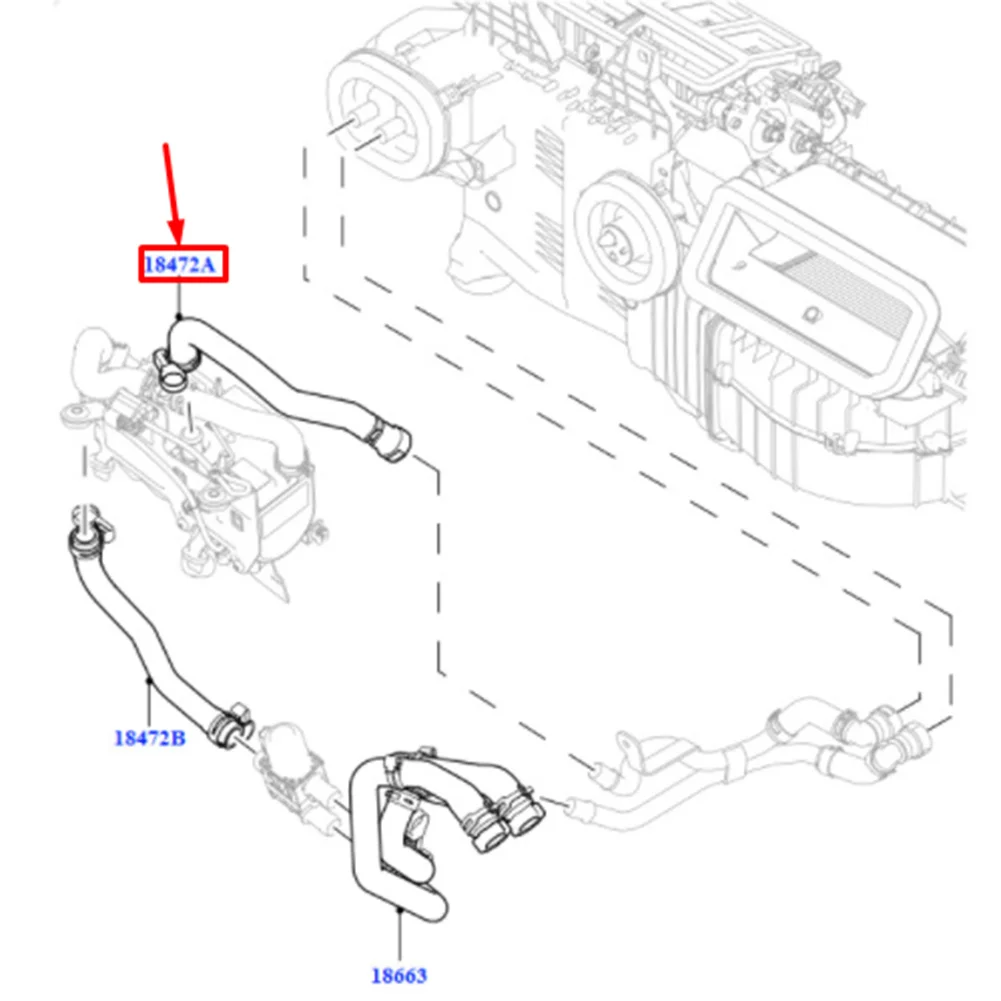 Car Engine Cooling System Radiator Heater Water Hose Coolant Pipe LR034617 For Land Rover Range Rover Sport L405 L494 2014+