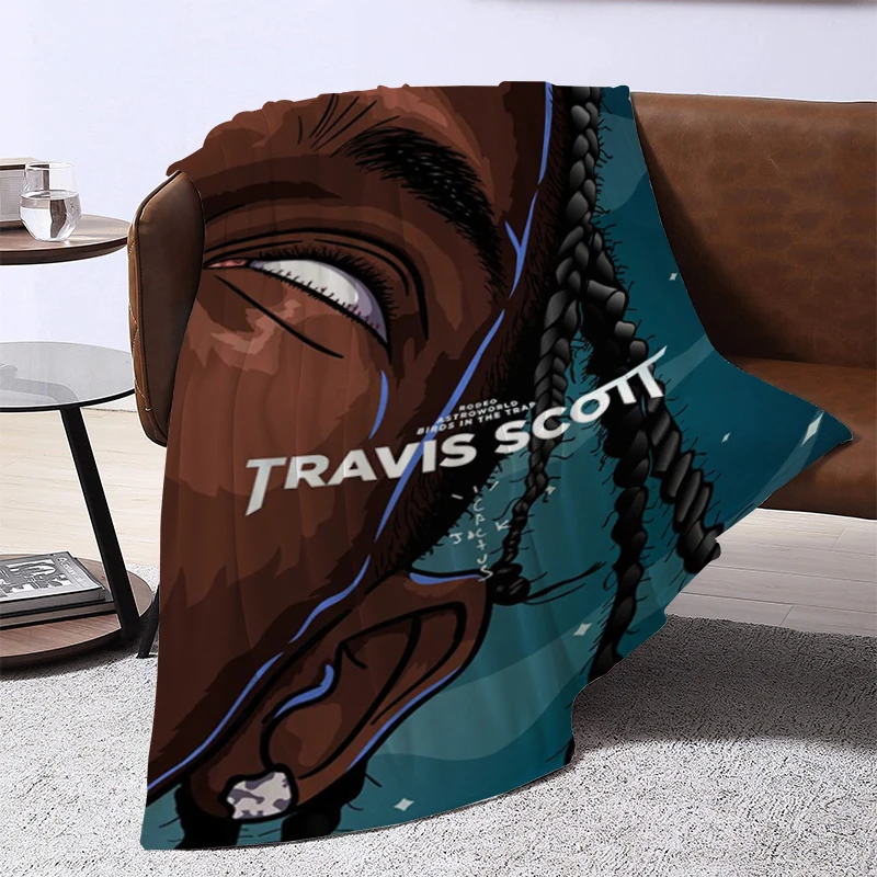 

Travis Rapper S-scott Thick Blanket Fluffy Bed Blankets for Decorative Sofa Catnap Microfiber Bedding Knee Throw Fleece Soft Nap