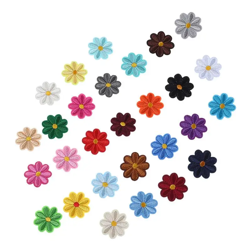 Clothes Patches Iron On Clothes Repair Iron On Patches 28pcs Daisy Flower Patch Set Fabric Patches Clothes Patches Embroidered