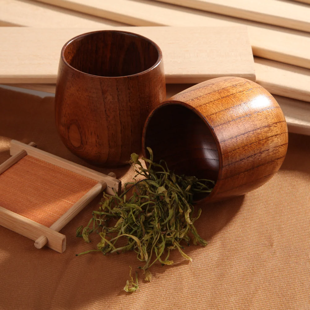 180Ml Wooden Big Belly Cup Jujube Wood Tea Cups Anti Scald Handmade Natural Wooden Cup Breakfast Beer Milk Cup for Home Kitchen
